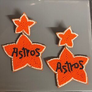 Houston Astros Star Beaded Earrings
